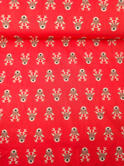 Red Christmas Reindeer 100% Cotton - Joann