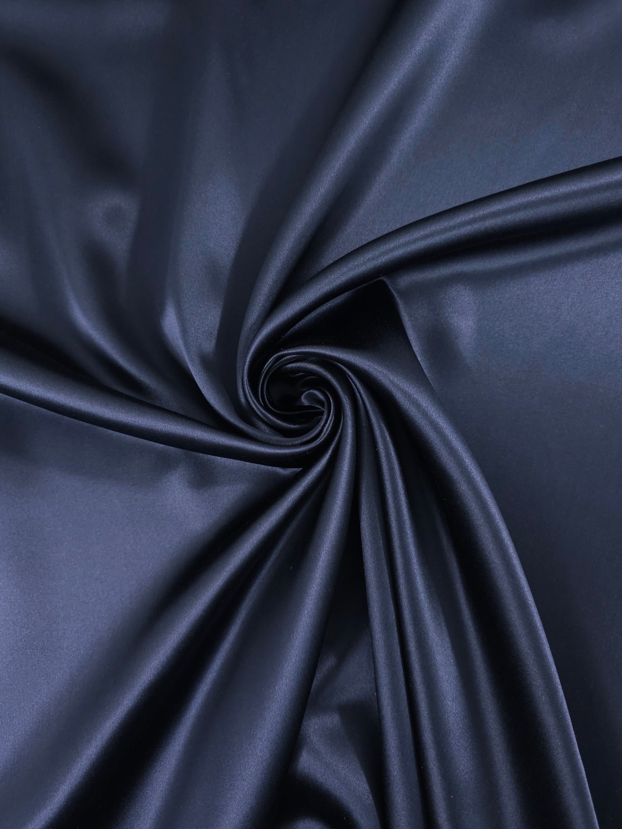 Midnight Navy Silk Satin