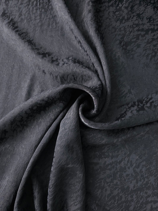 Black Static Viscose Satin Jacquard