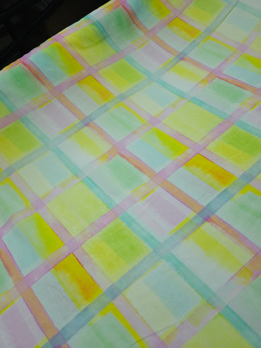 Pastel Square Check Cotton Voile