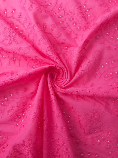 Fuchsia Pink Snowflake Arch Anglaise Cotton