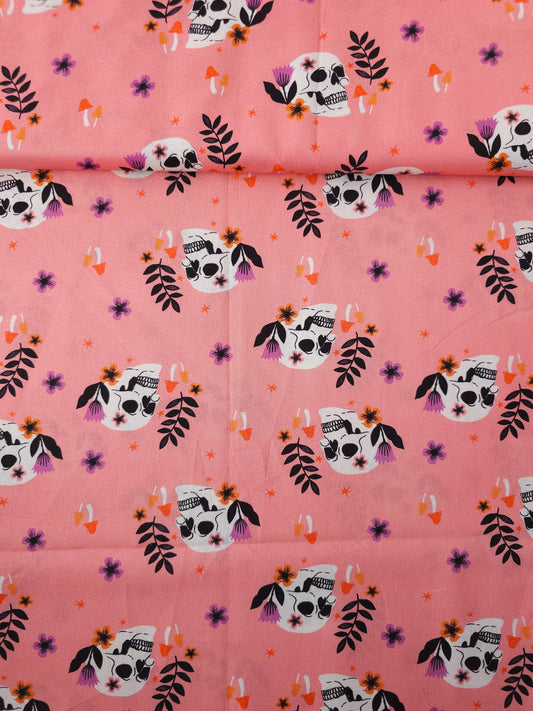 Floral Skull Head 100% Cotton - Robert Kaufman