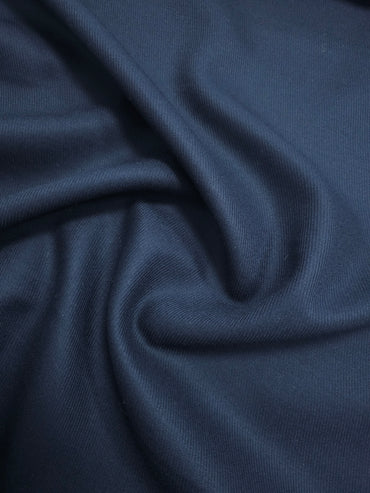 Dark Navy Twill Mediumweight Wool