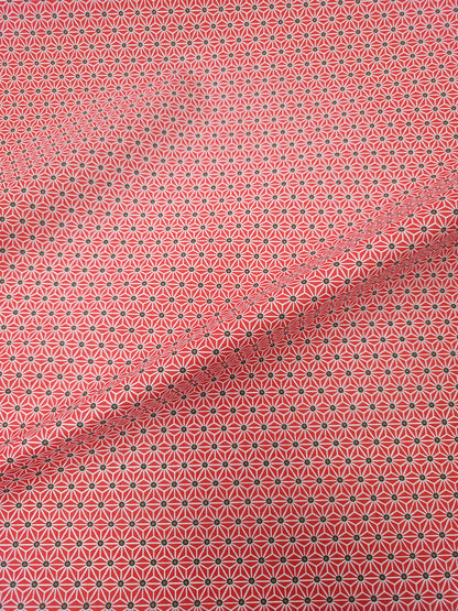 Red Geometric Star Calico Cotton