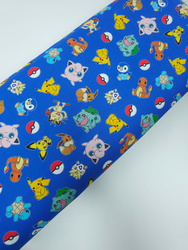 Blue Pokemon Character 100% Cotton