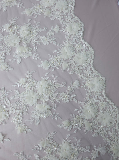 *Amelia* 3D Floral Beaded Lace