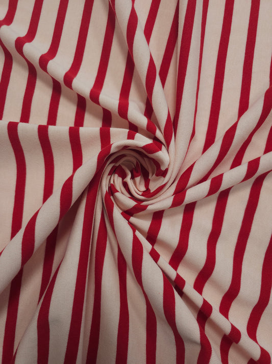 Red/Pink Stripe Cotton Jersey