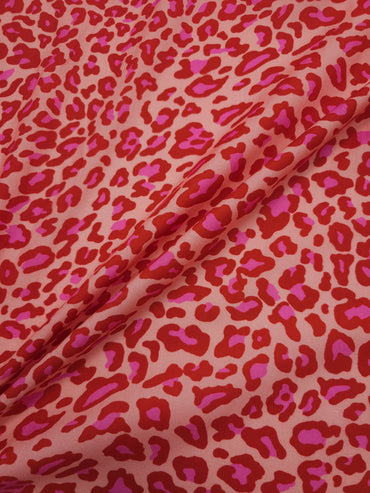 Peach/Pink/Red Leopard Lightweight Cotton