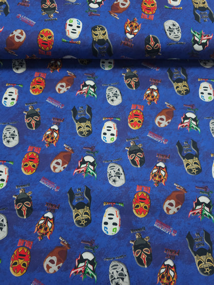 Lucha Libre Masks 100% Cotton - Robert Kaufman