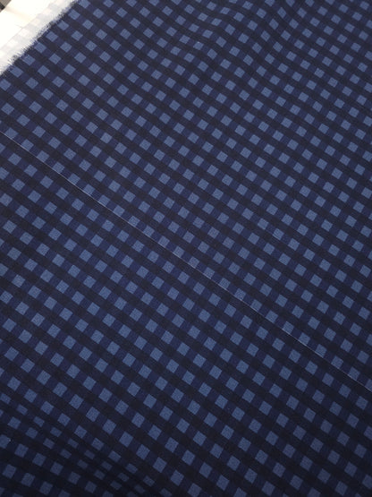 Navy Check Brushed Cotton Twill *DEFECT*