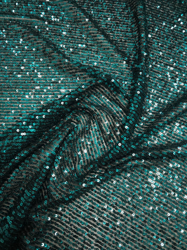 Deep Teal Stripe Sequin