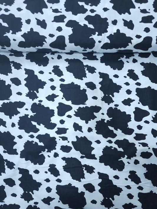 Black/White Cow Print 100% Cotton