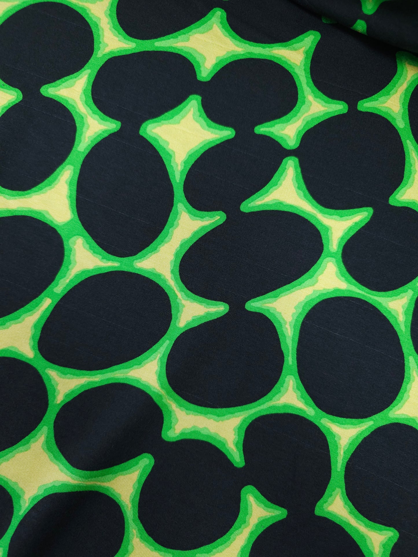 Alien Green Abstract Circle Loopback Jersey