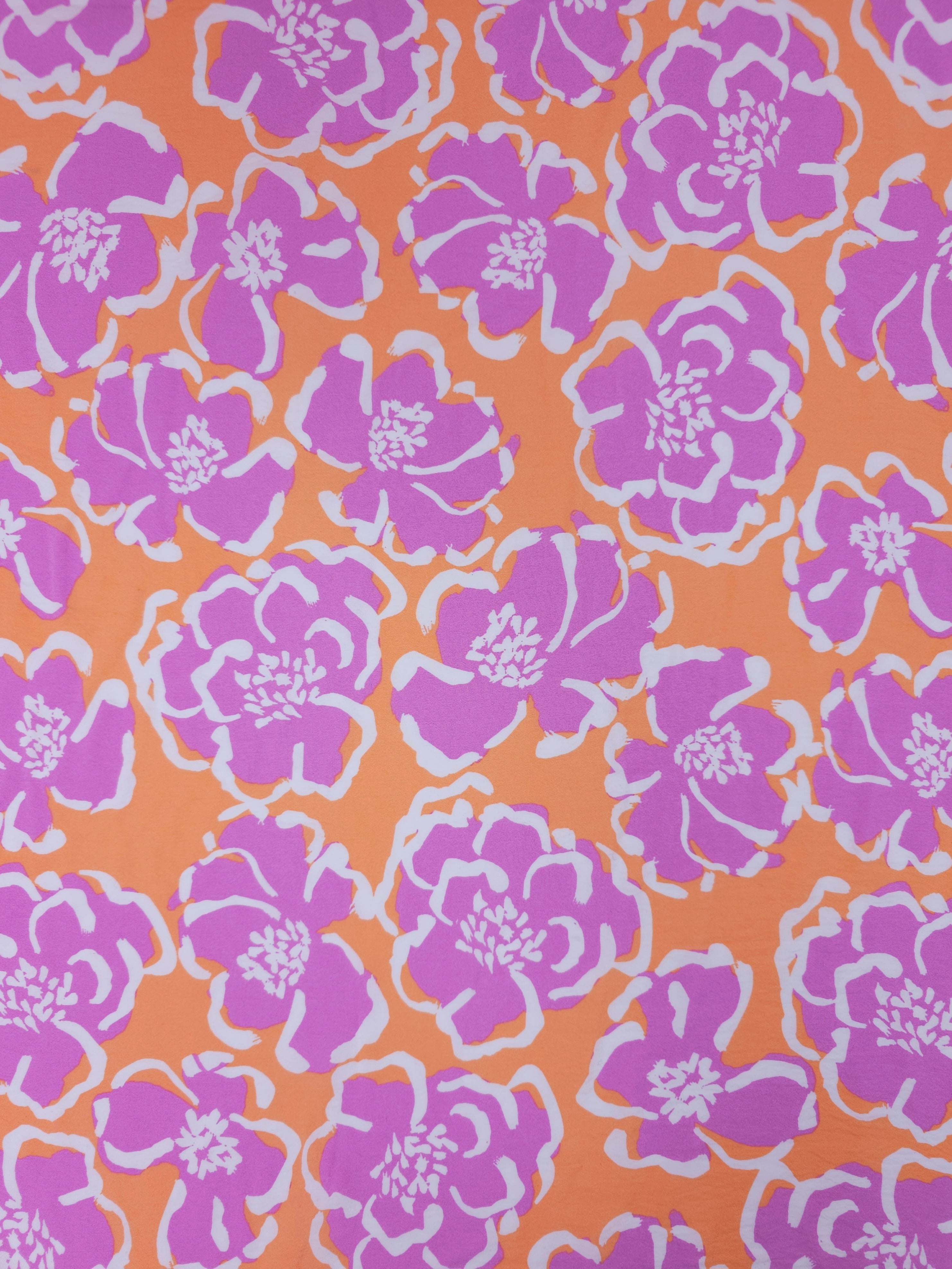 Orange/Purple Floral Modal Viscose *DEFECT*