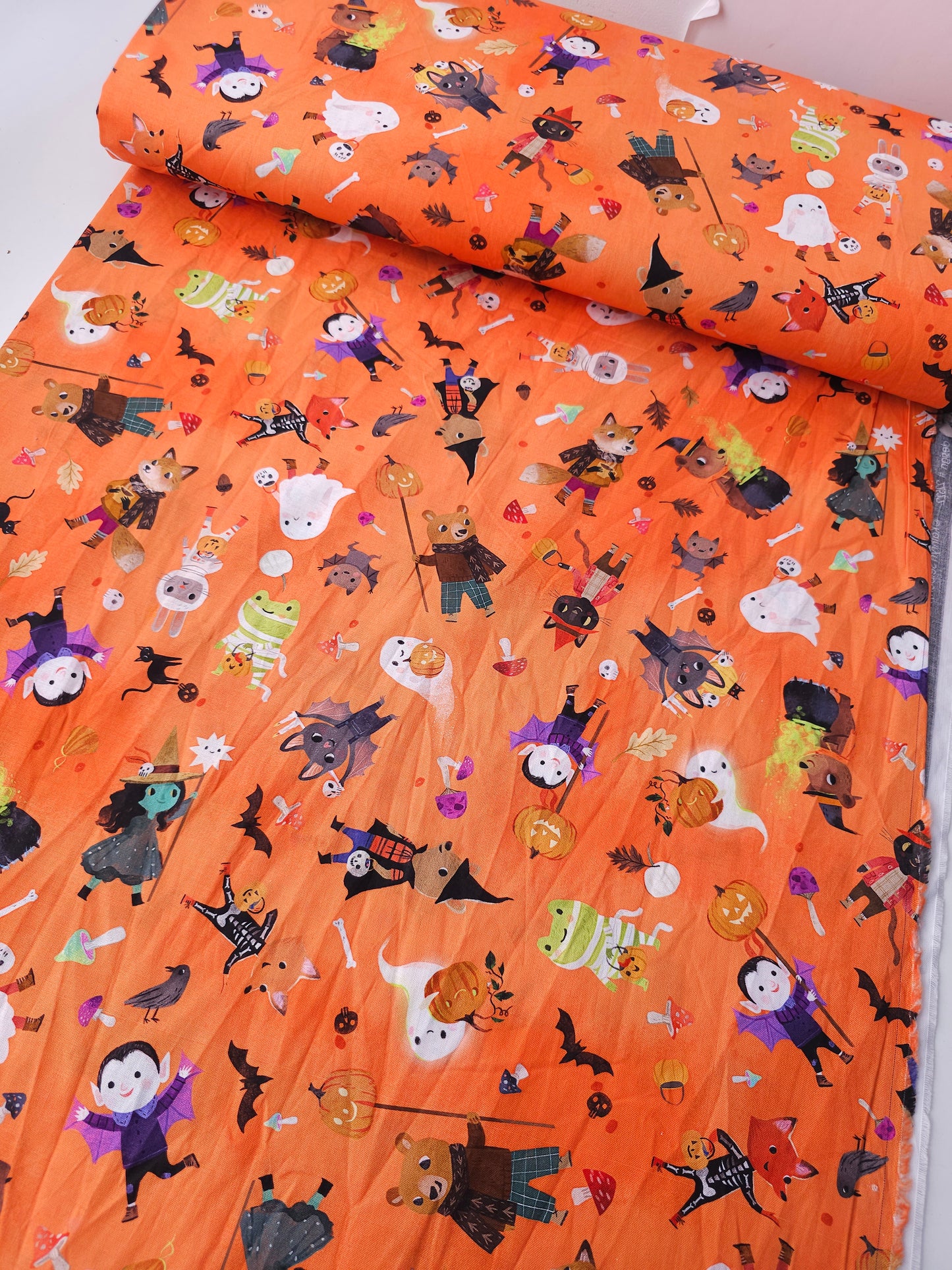 Orange Trick Or Treat Pals 100% Cotton - Robert Kaufman