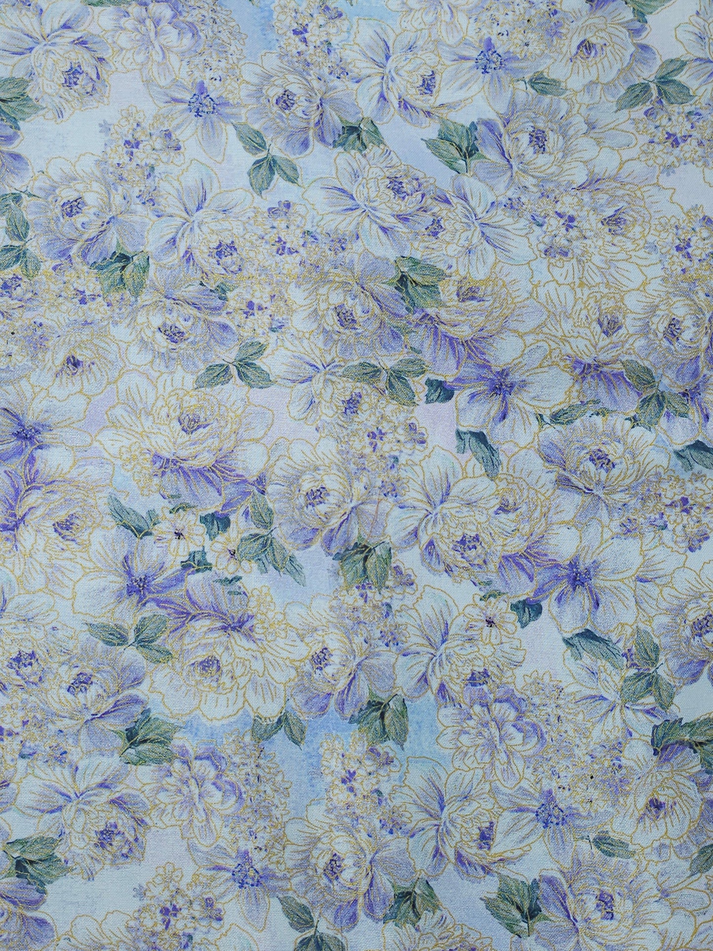 Vintage Purple Floral 100% Cotton