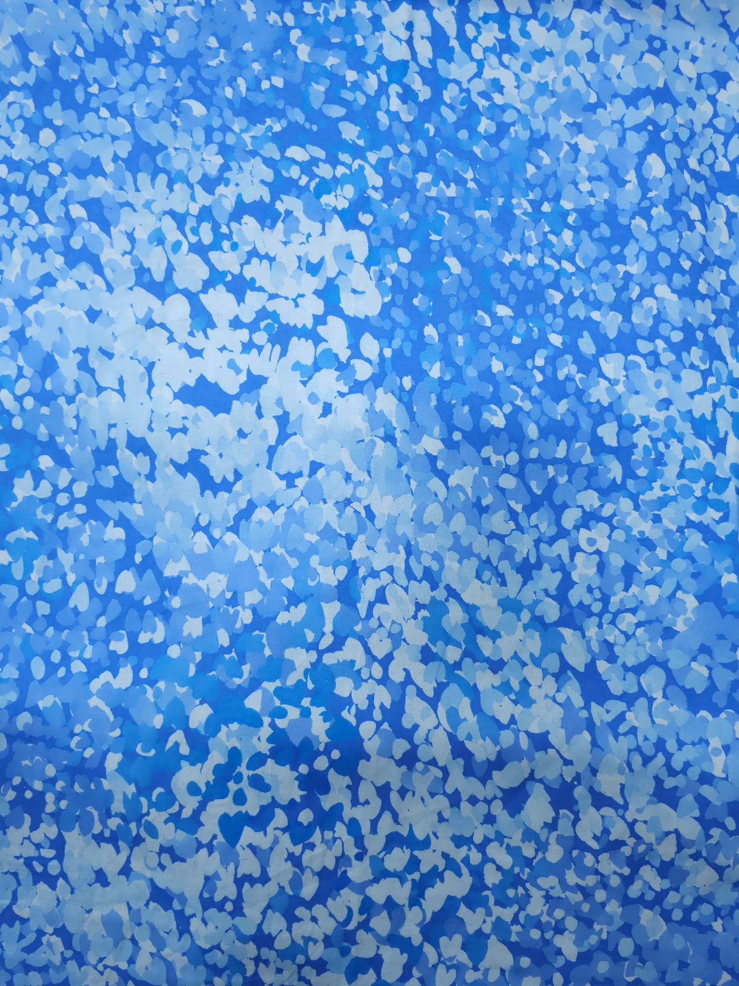 Blue Irregular Brushstroke Speckle 100% Cotton