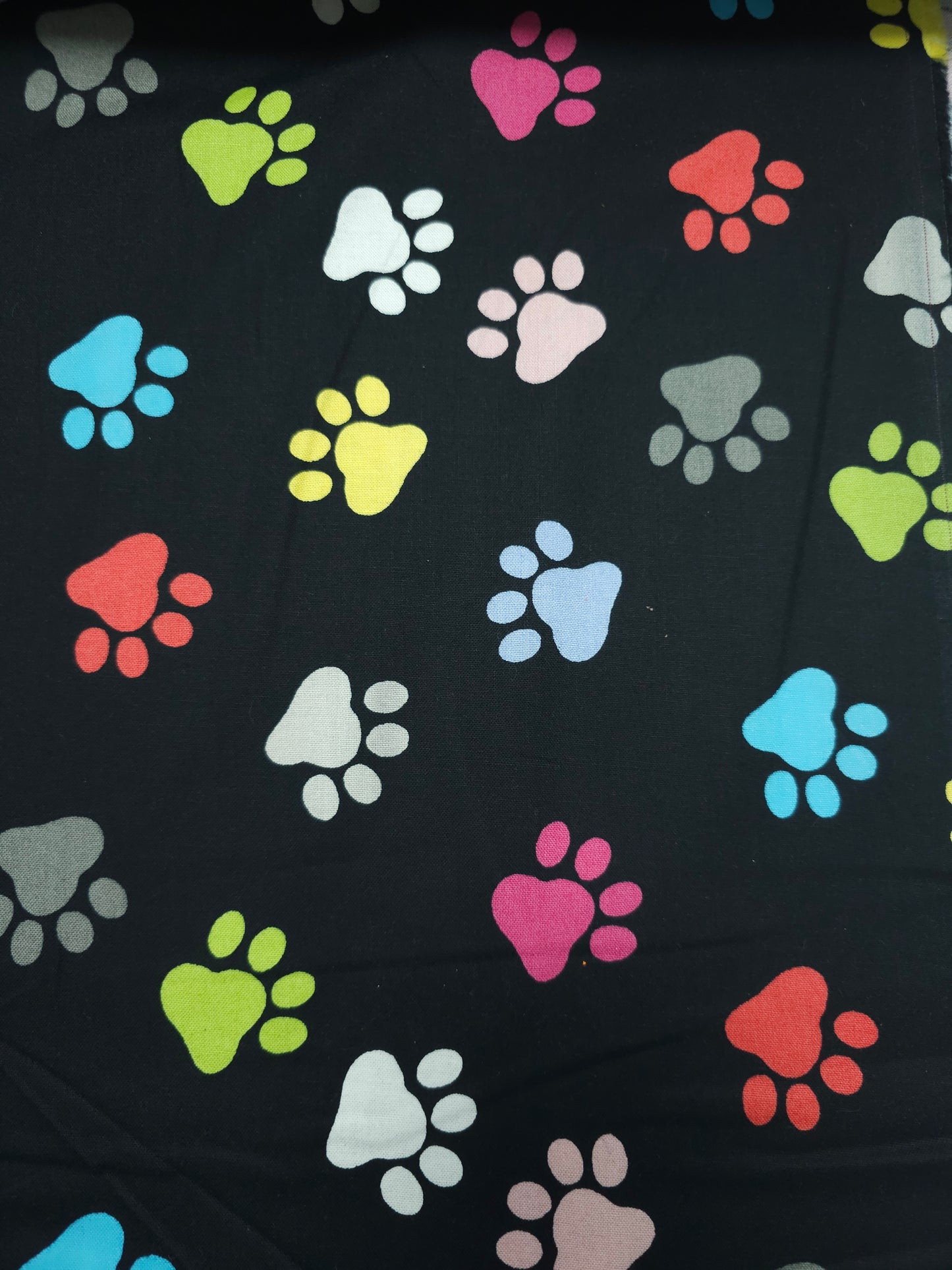 Multicolour Paw Print 100% Cotton