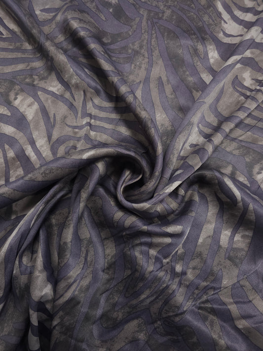 Brown/Mocha Abstract Stripe Viscose Satin