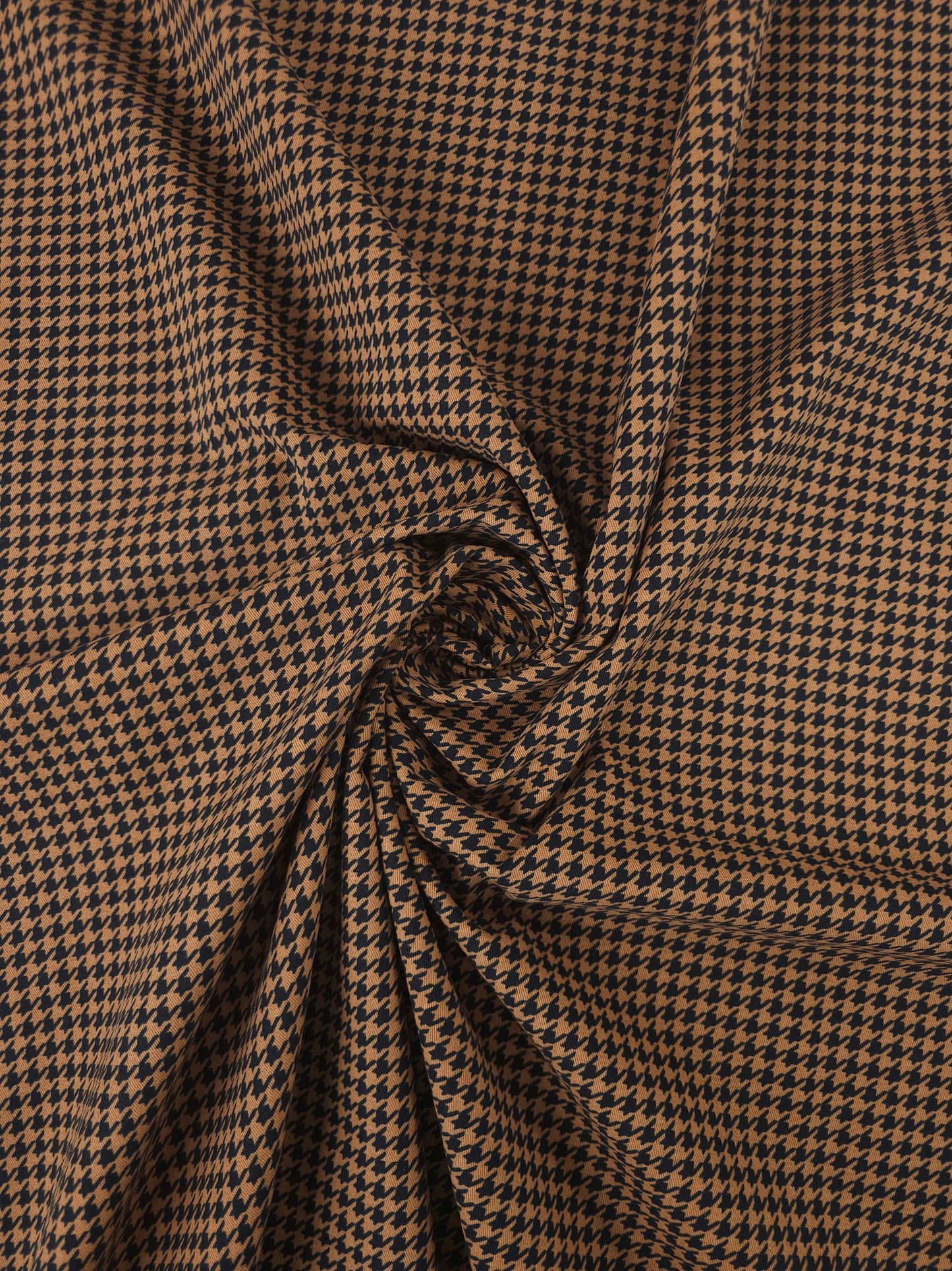 Caramel Clay Mini Dogtooth Cotton Twill