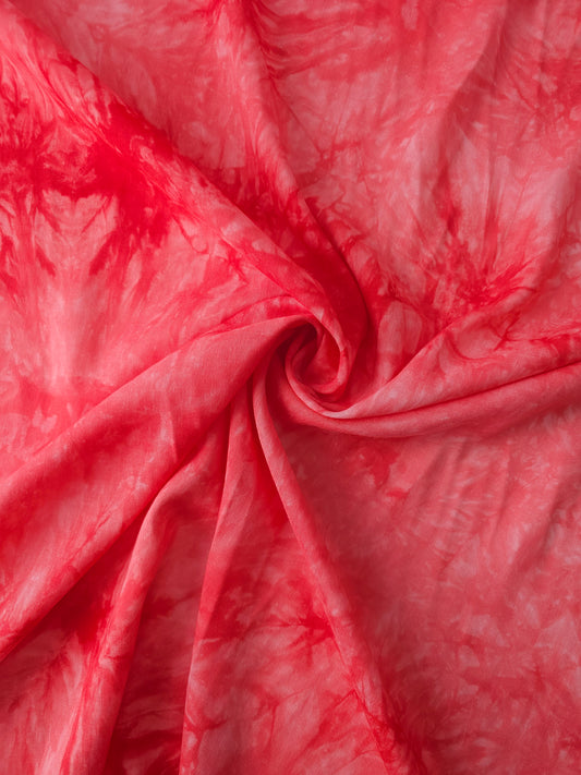 Red Washed Marble Viscose Challis