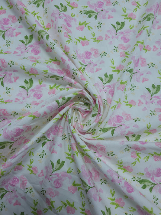 Watercolour Meadow Floral Lightweight Cotton