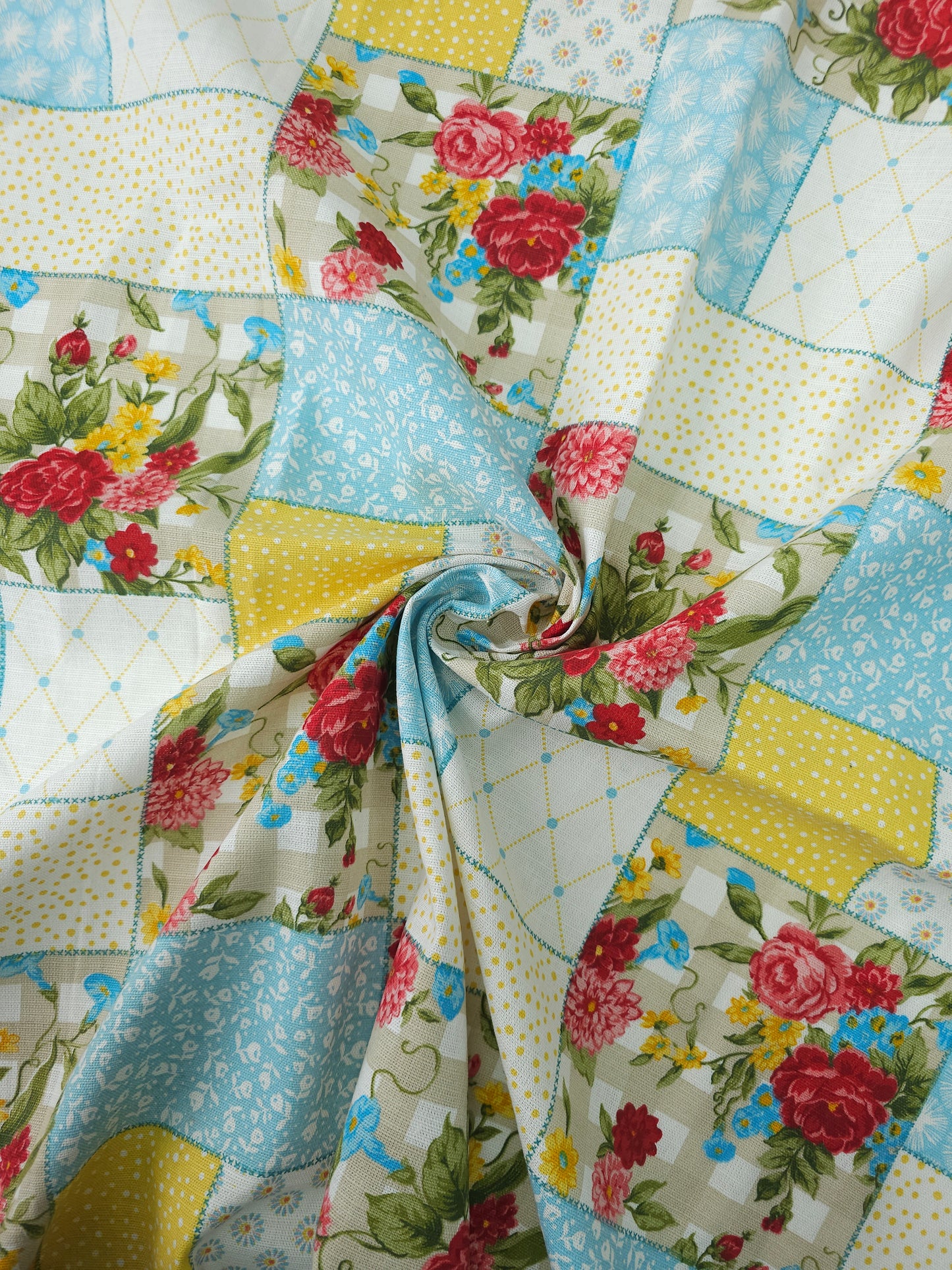 Floral Patchwork Lightweight Cotton Canvas