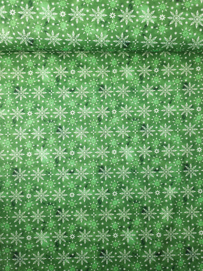 Green Snowflake 100% Cotton - Joann