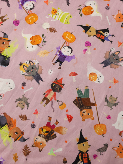 Pale Purple Trick or Treat Pals 100% Cotton - Robert Kaufman