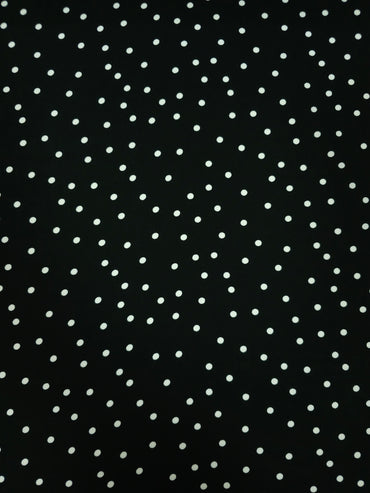 Black/White Polka Viscose Challis