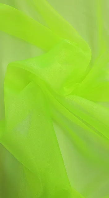 Lime Green Crystal Organza