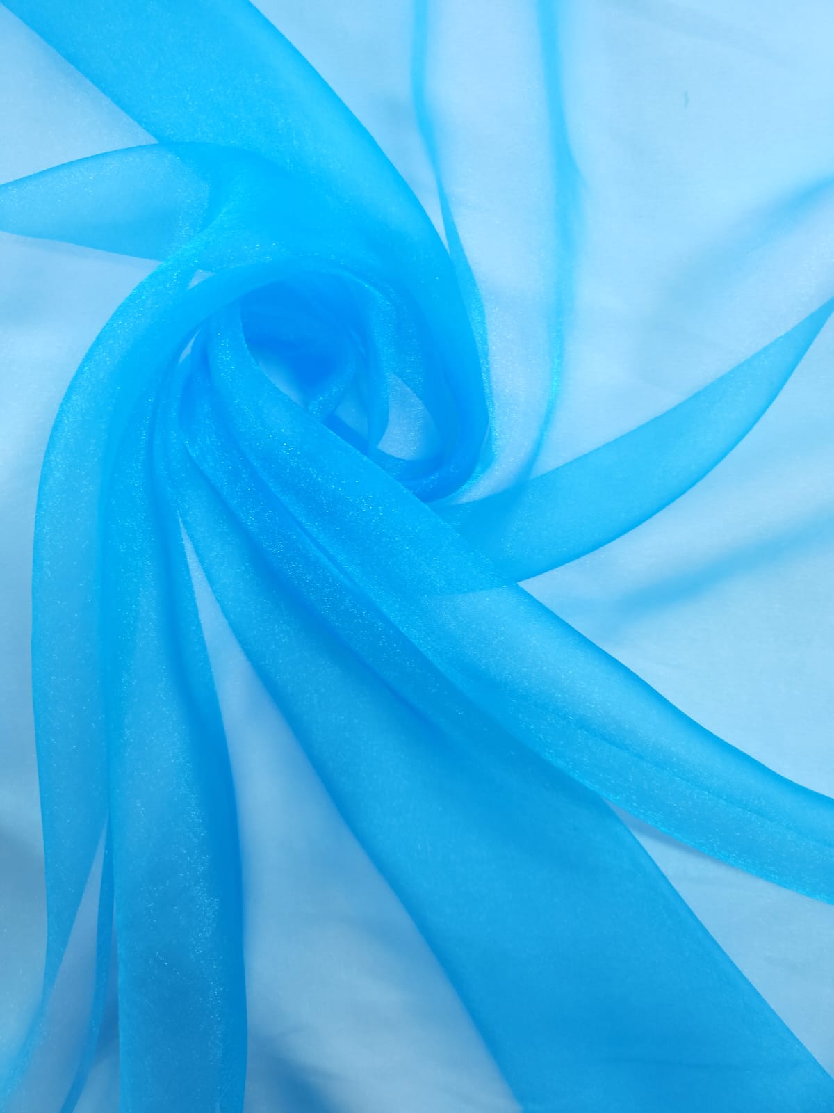 Cerulean Blue Crystal Organza