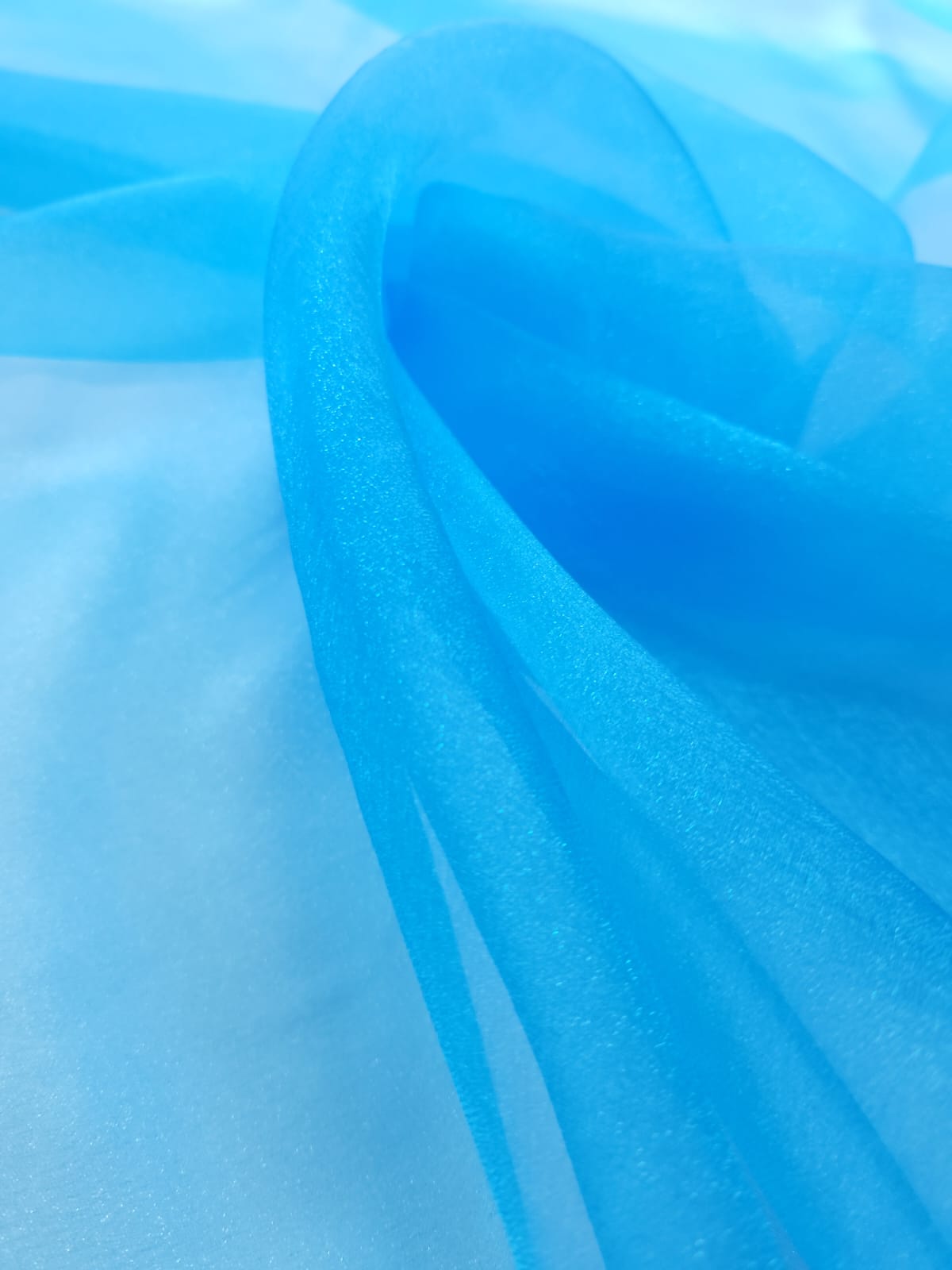 Cerulean Blue Crystal Organza