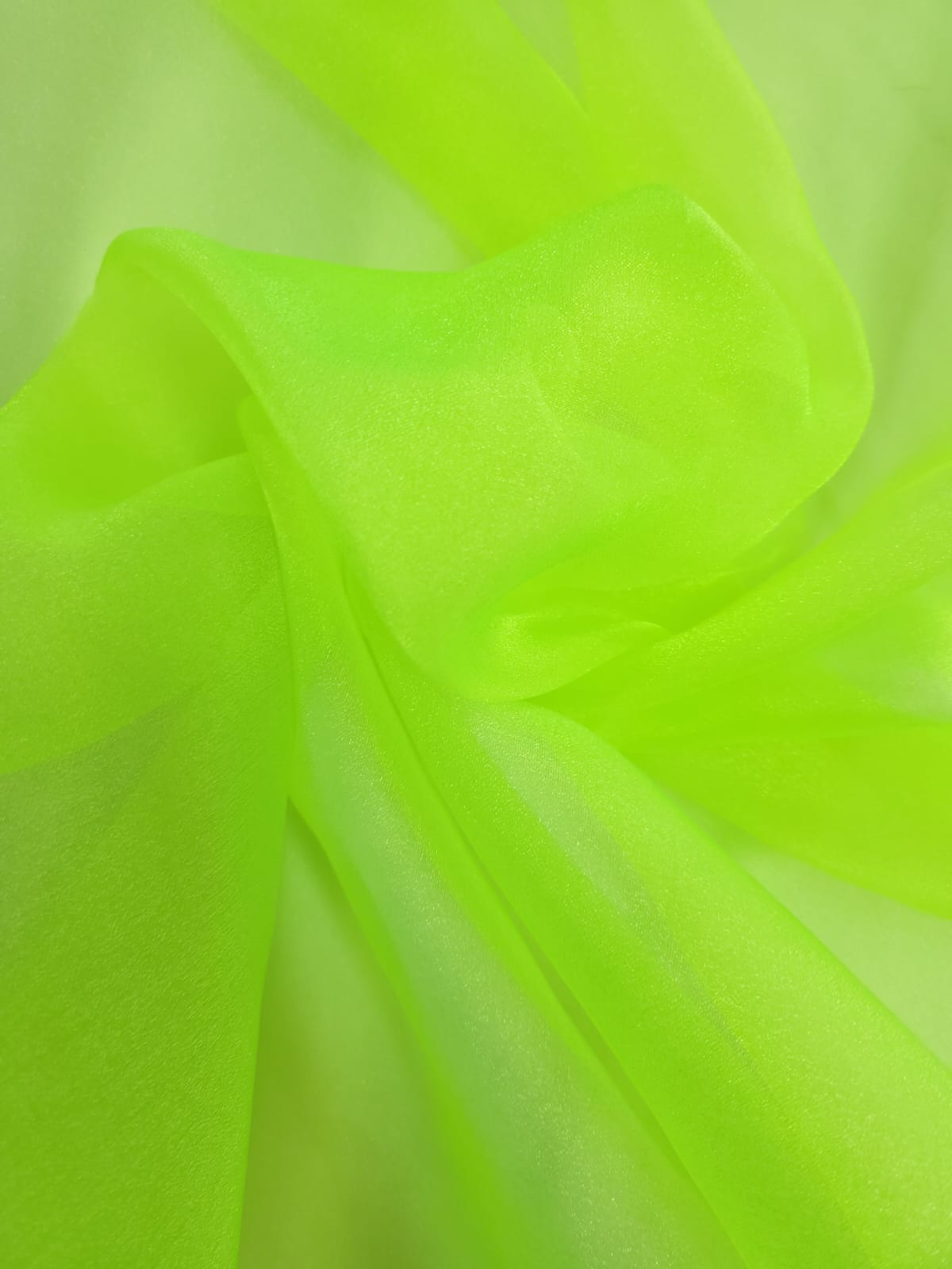 Lime Green Crystal Organza