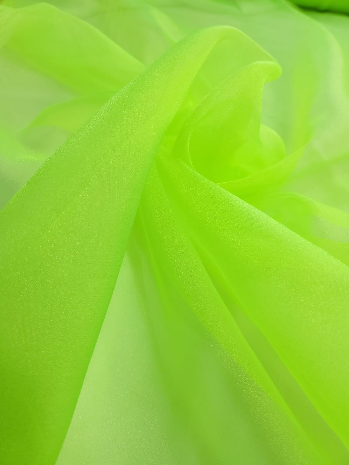 Lime Green Crystal Organza