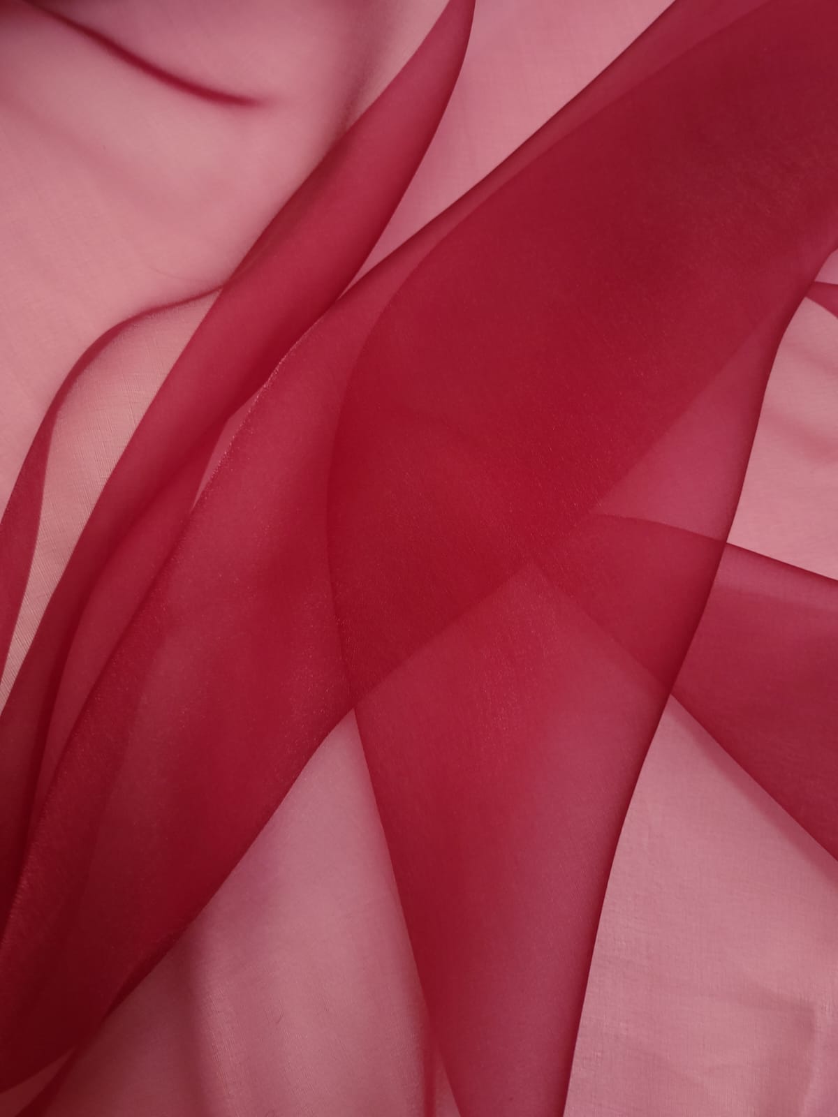 Wine Red Crystal Organza