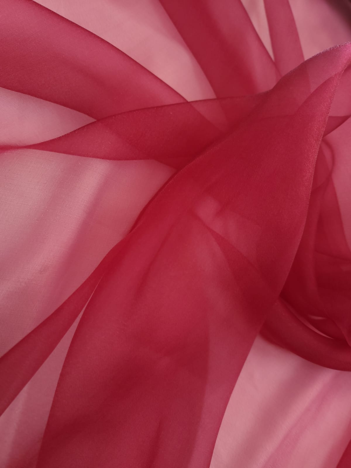 Wine Red Crystal Organza